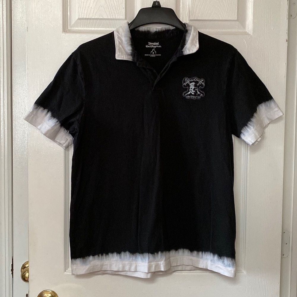 Disney Parks Pirates of the Caribbean Skull Black Polo Shirt